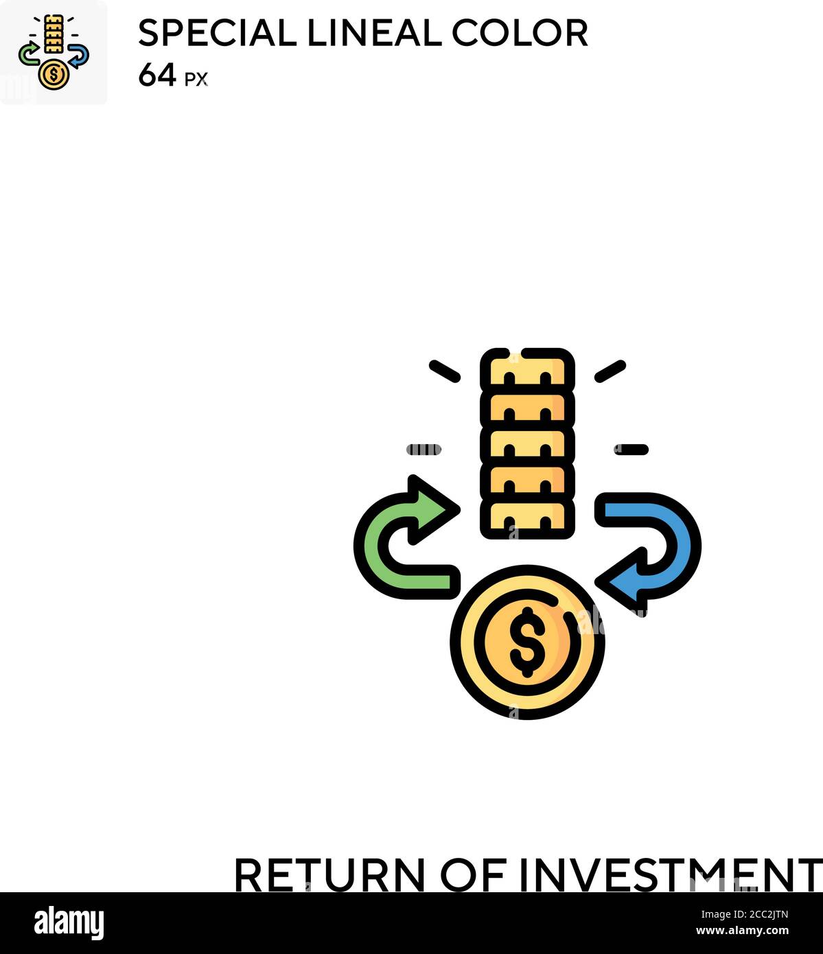 Return of investment Special lineal color vector icon. Return of ...