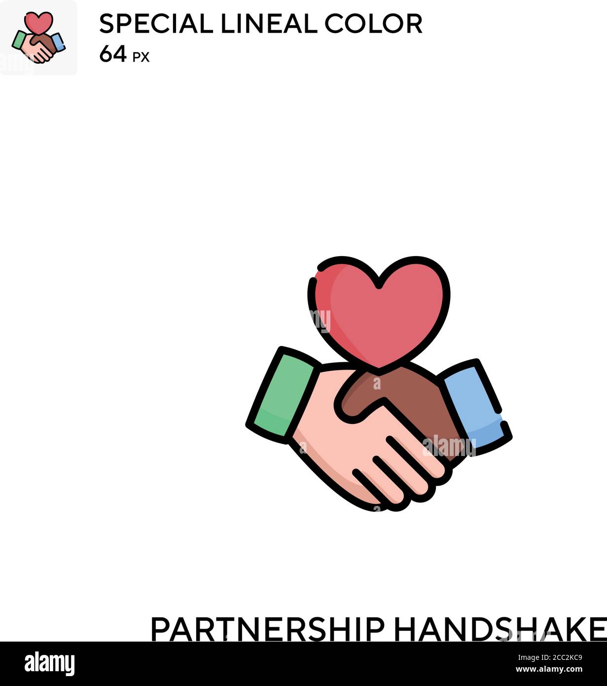 Partnership handshake Special lineal color vector icon. Partnership ...