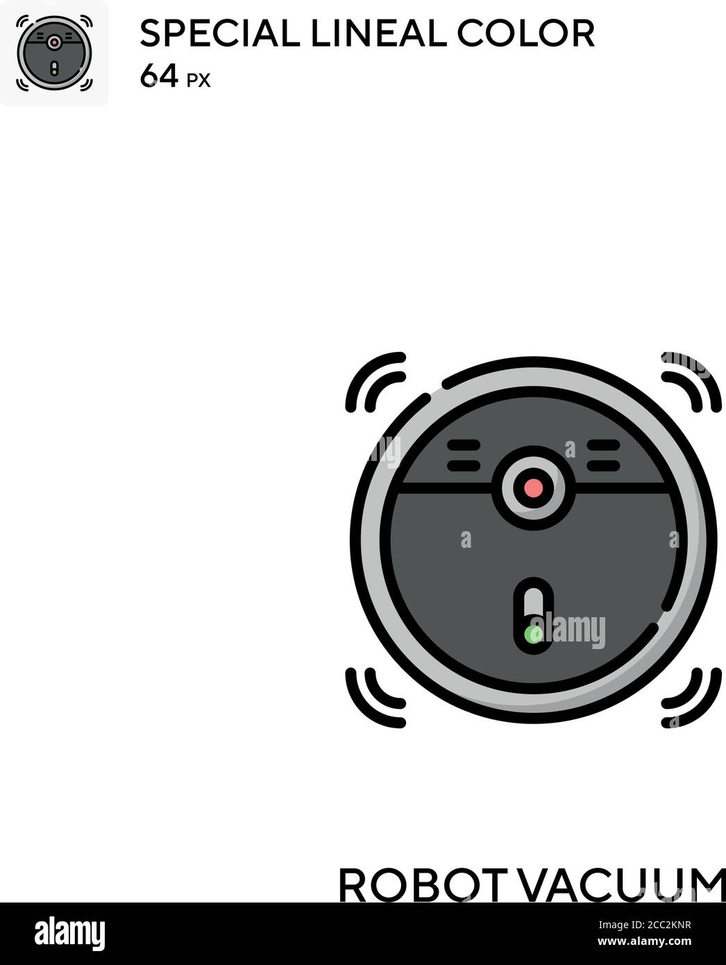 Robot vacuum Special lineal color vector icon. Robot vacuum icons for ...