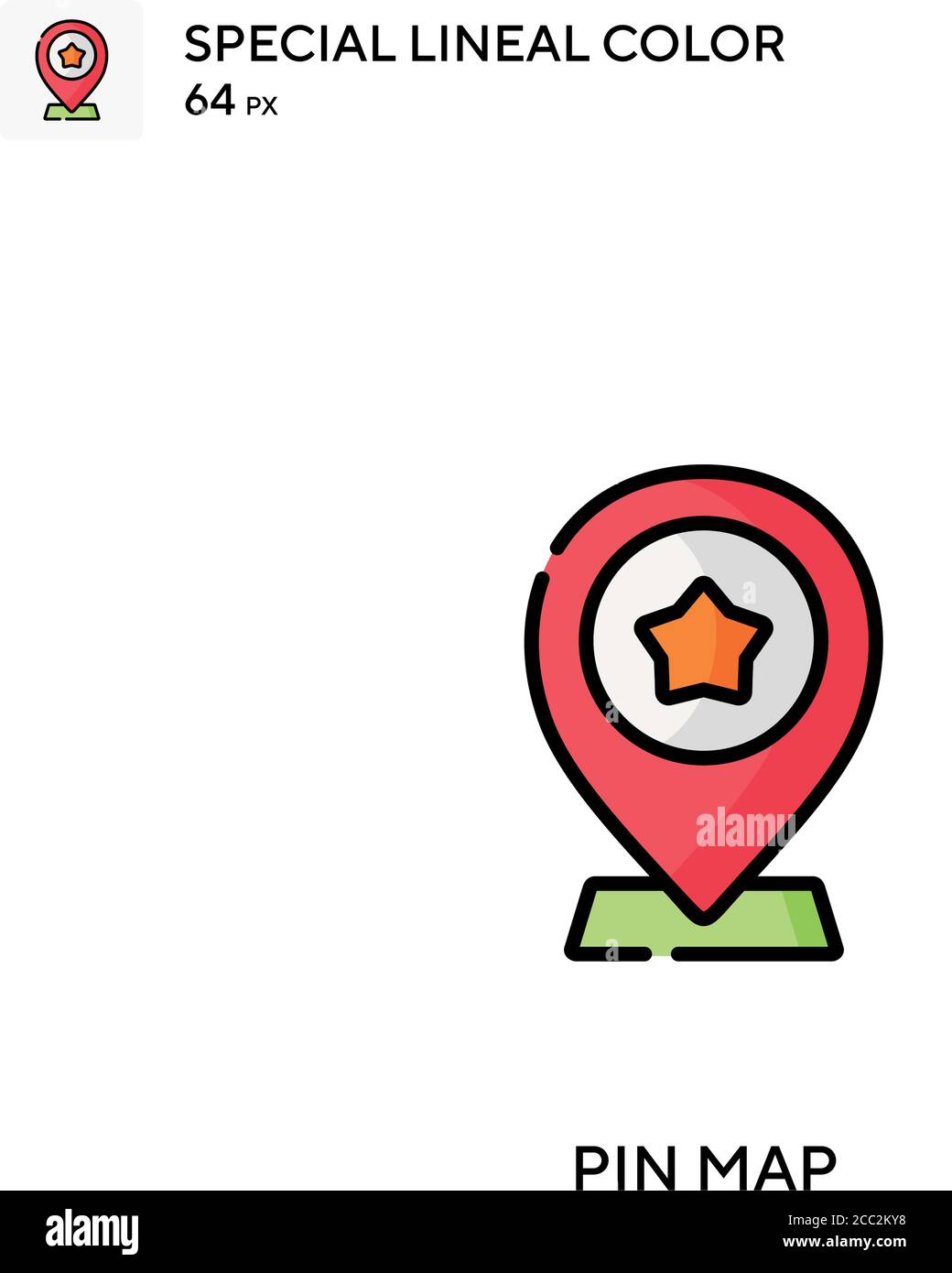 Pin map Special lineal color vector icon. Pin map icons for your ...