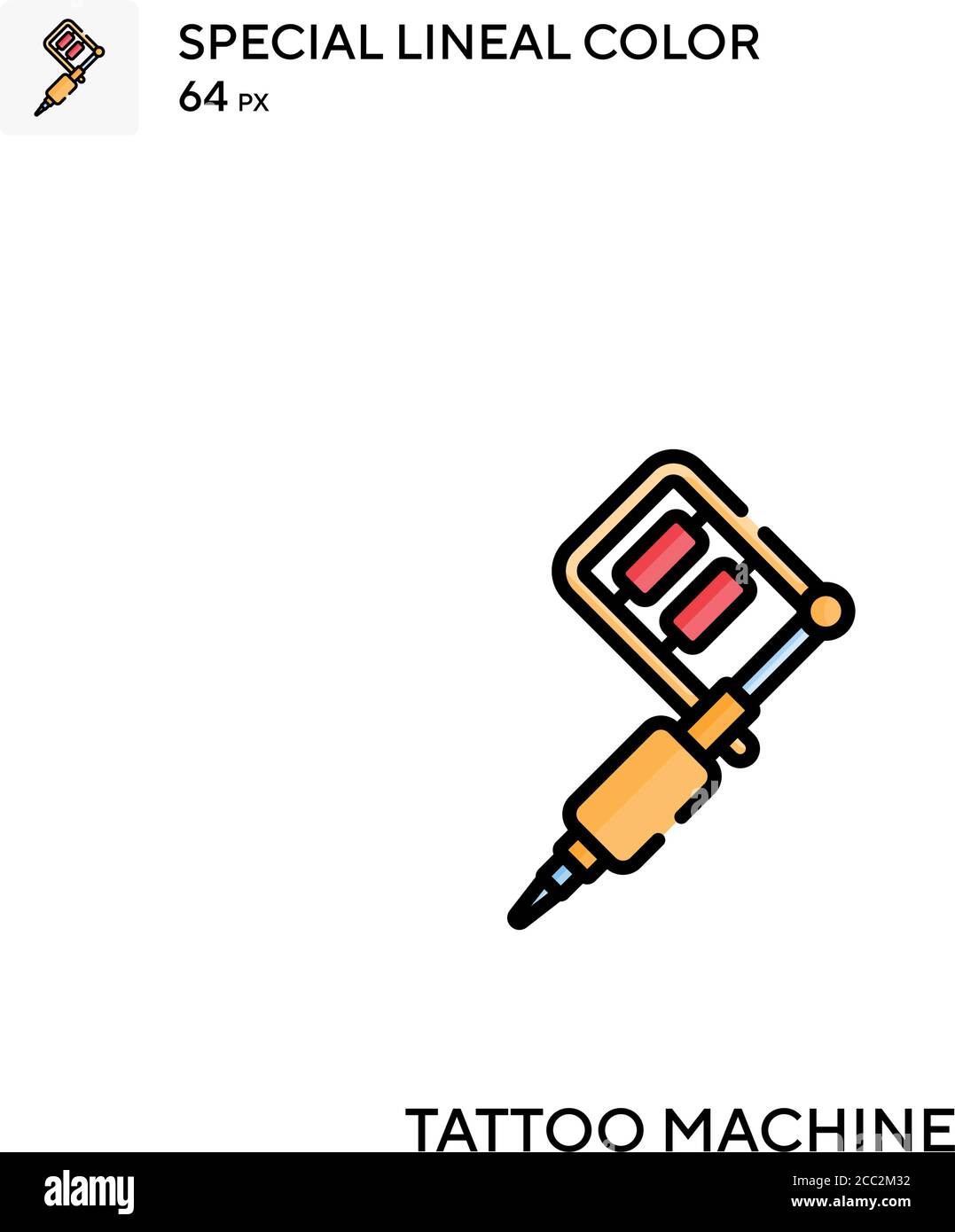 Tattoo machine Special lineal color vector icon. Tattoo machine icons