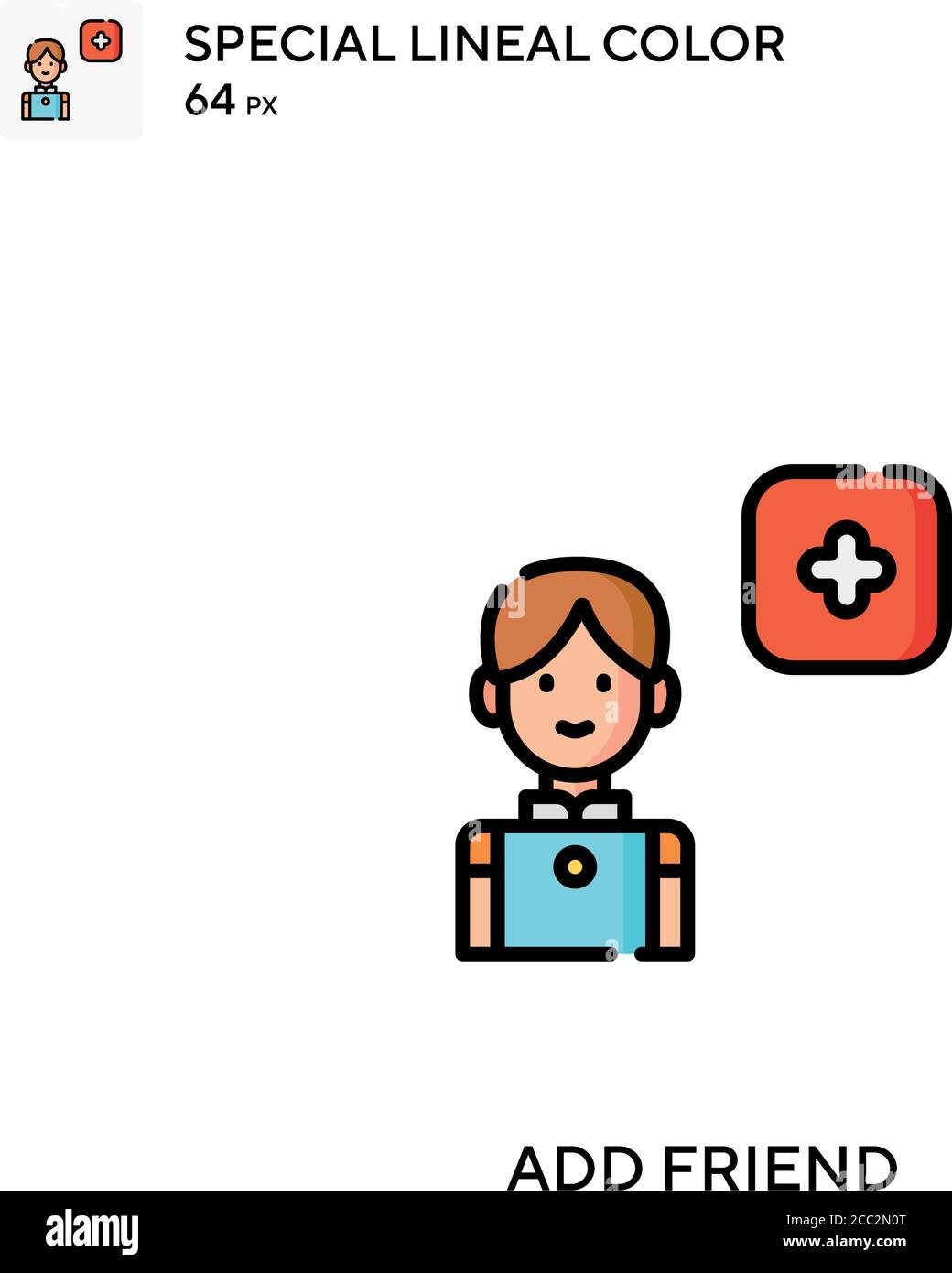 Add friend Special lineal color vector icon. Add friend icons for your ...