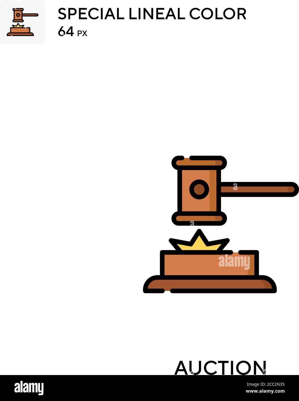 Auction Special lineal color vector icon. Auction icons for your business project Stock Vector