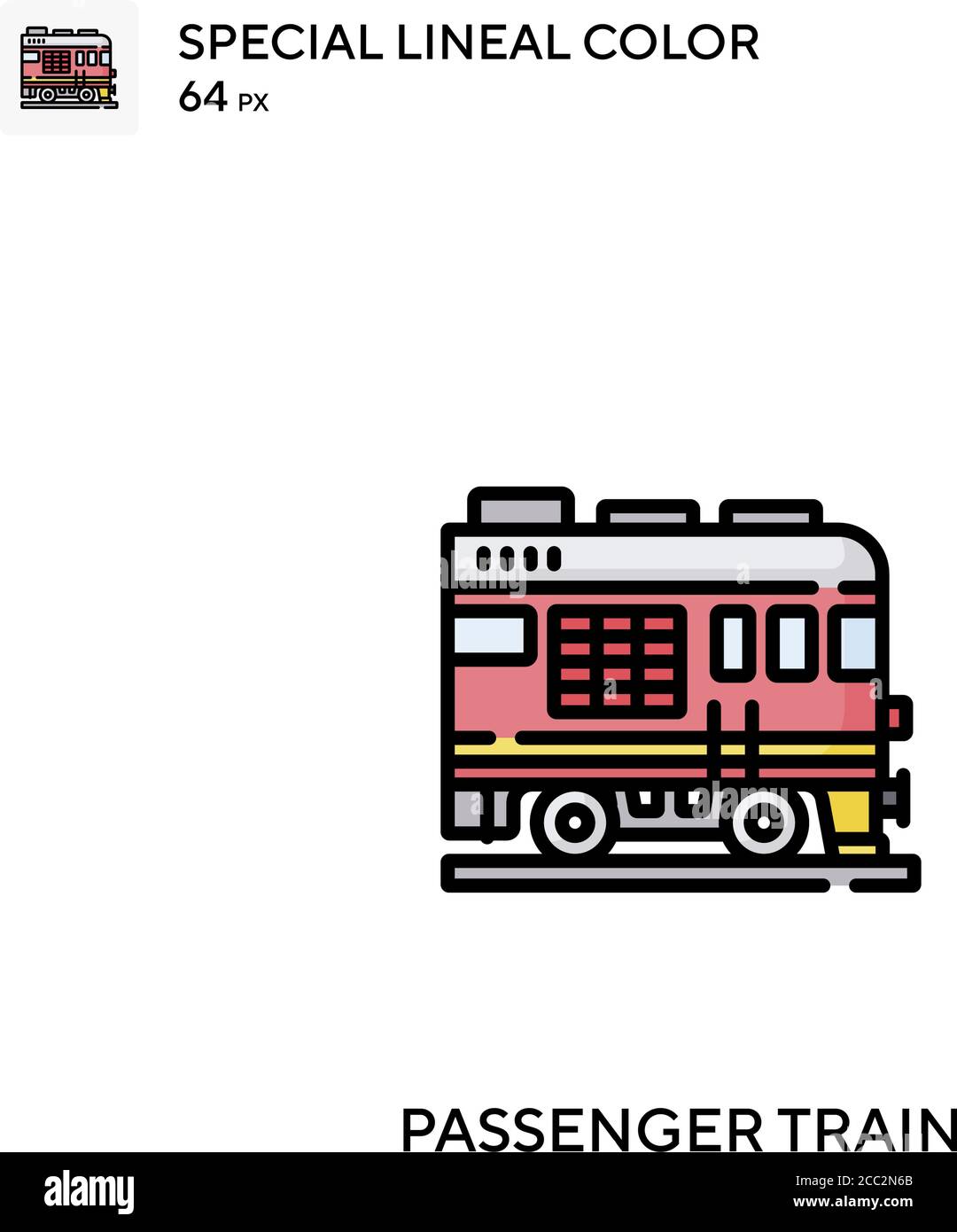 Passenger train Special lineal color vector icon. Passenger train icons for your business project Stock Vector