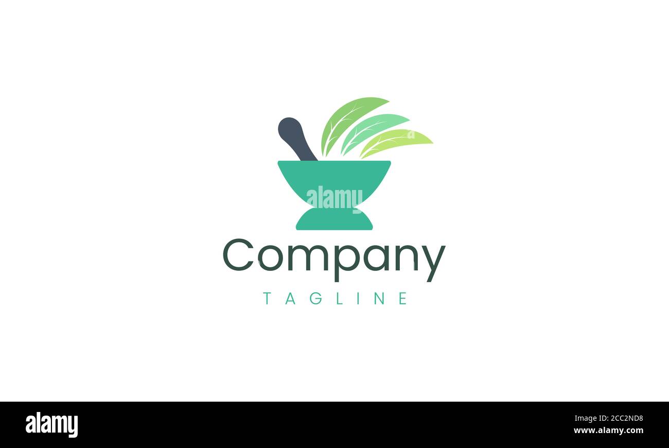 Medicine bowl logo design template suitable for pharmacy Stock Vector