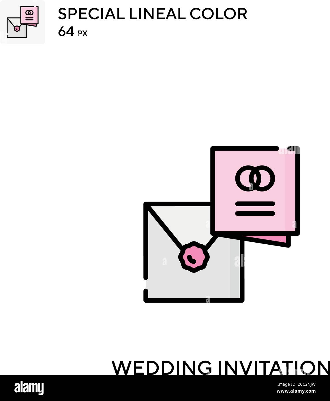 Wedding invitation Special lineal color vector icon. Wedding invitation ...