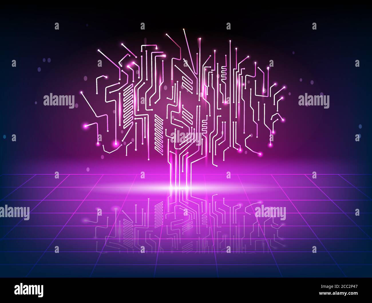Abstract background with technology tree circuit board texture ...
