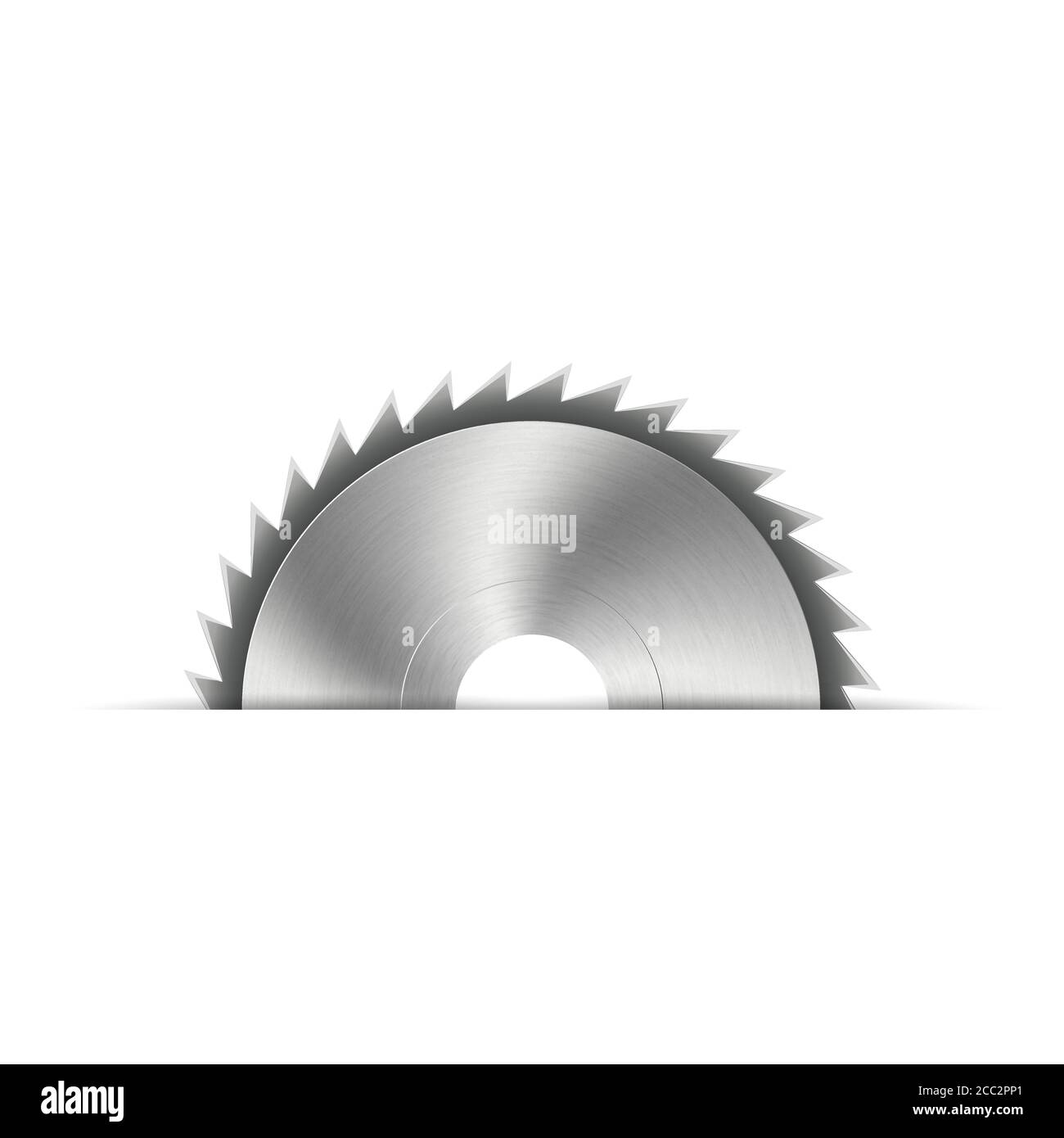 Realistic steel disc for circular saws, tools design elements. Isolated on white background, vector illustration. Stock Vector