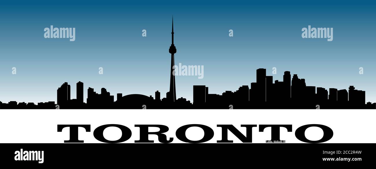 silhouette of toronto's skyline on white background Stock Vector Image ...