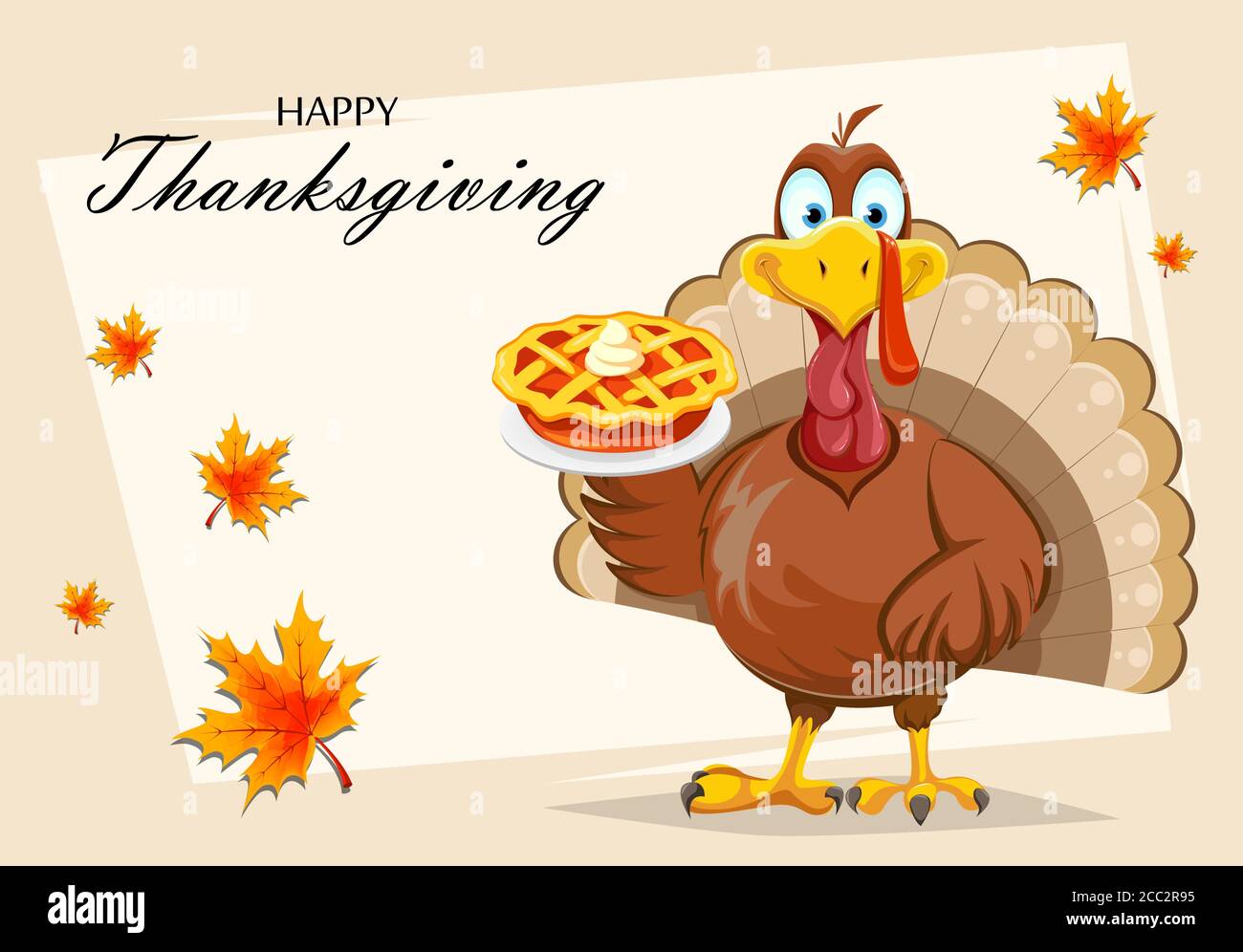 Happy Thanksgiving Day greeting card. Funny Thanksgiving Turkey bird ...
