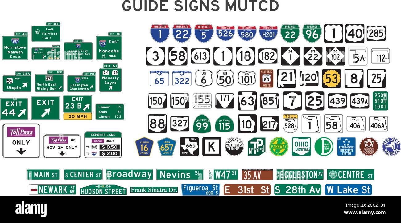 set of isolated guide signs of usa Stock Vector Image & Art Alamy