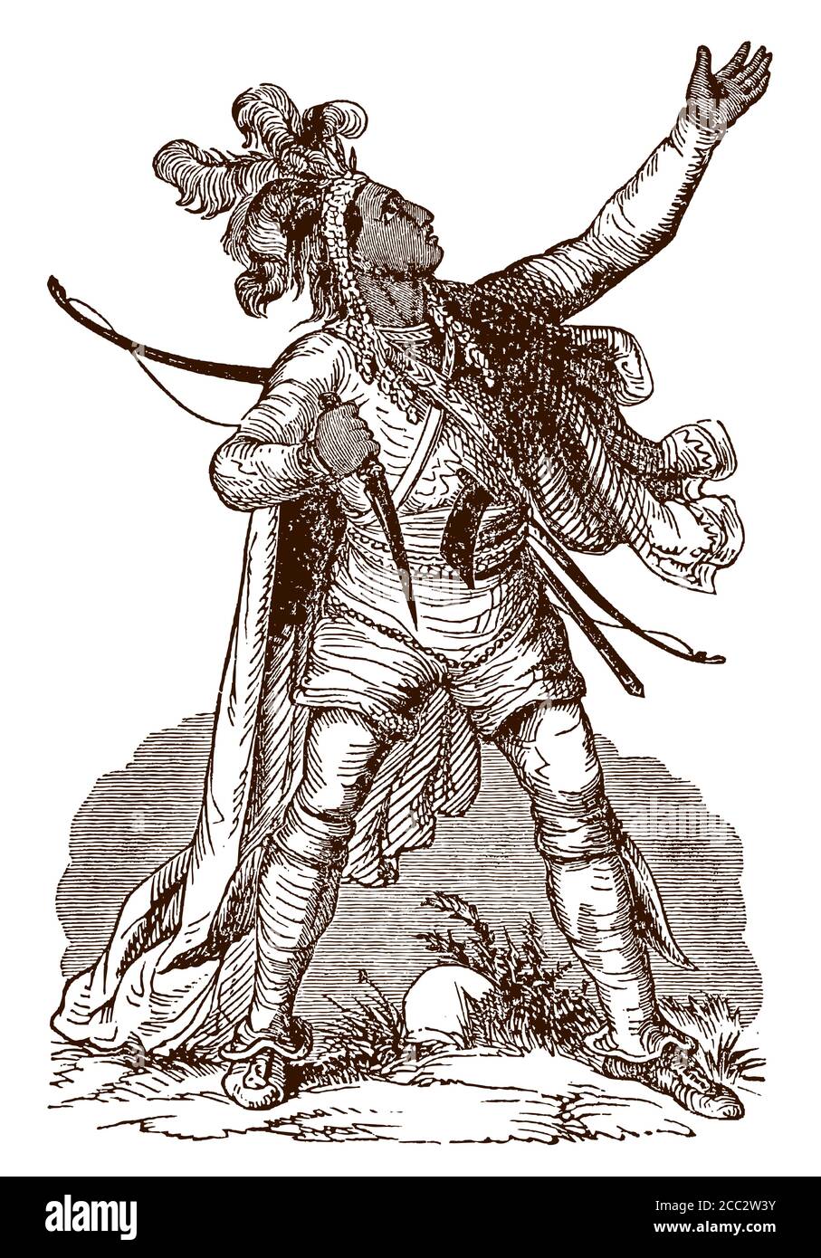 Logan, the Native American Cayuga orator and war leader in full body