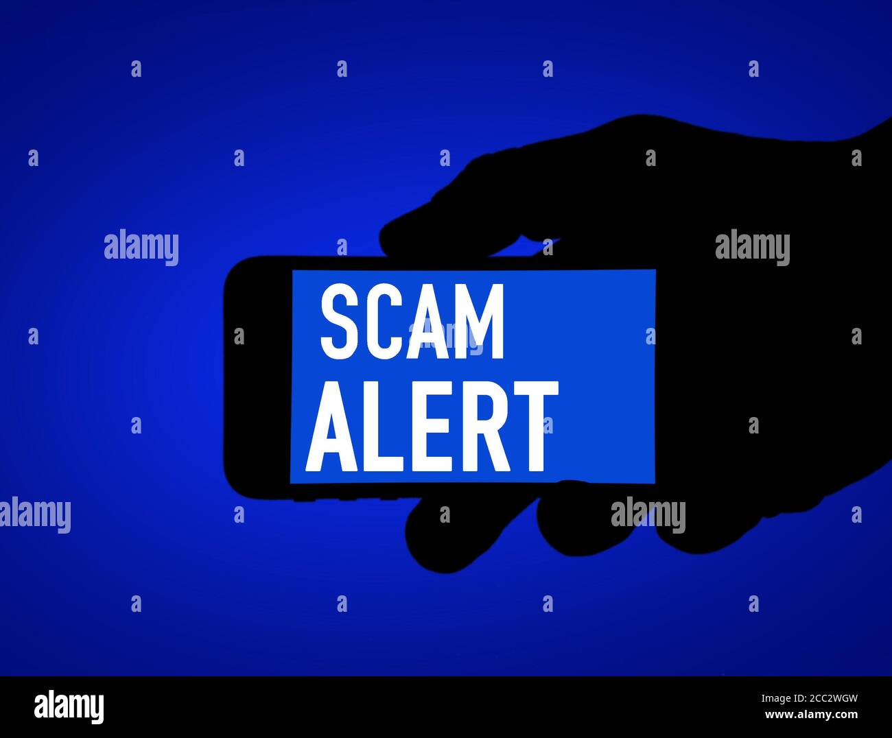 Scam alert app mobile phone warning Stock Photo Alamy