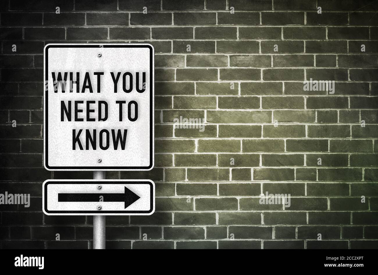 What you need to know - roadsign message Stock Photo