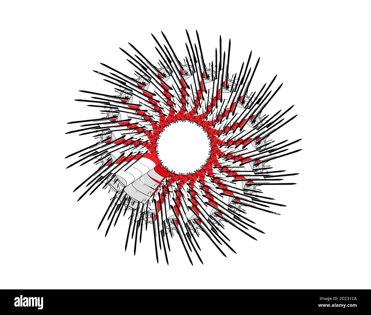 Indonesian Flag Flower on black background in vector illustration Stock ...