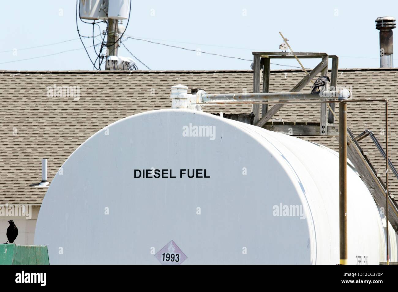A large diesel fuel storage tank Stock Photo