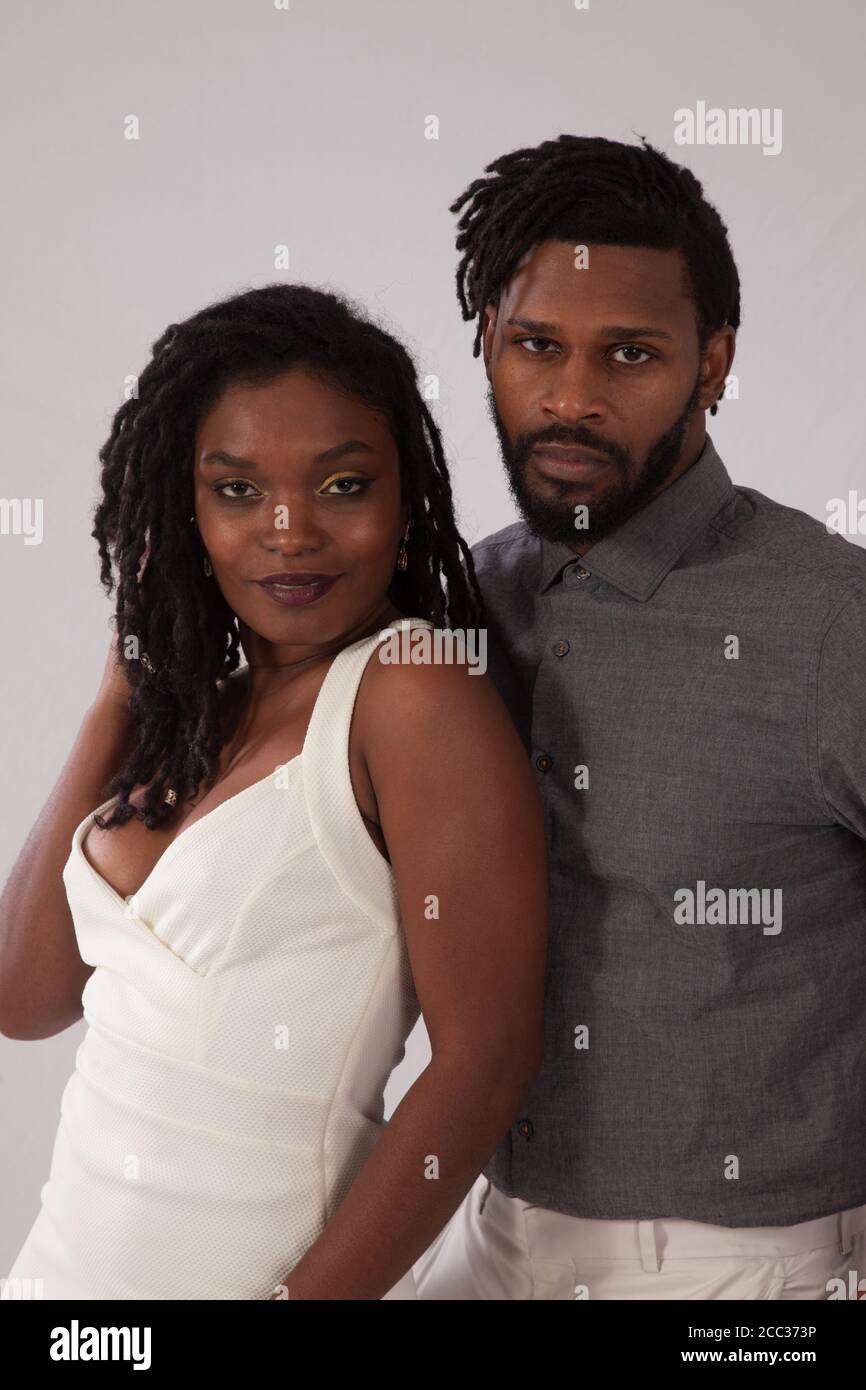 Romantic Black couple being together Stock Photo