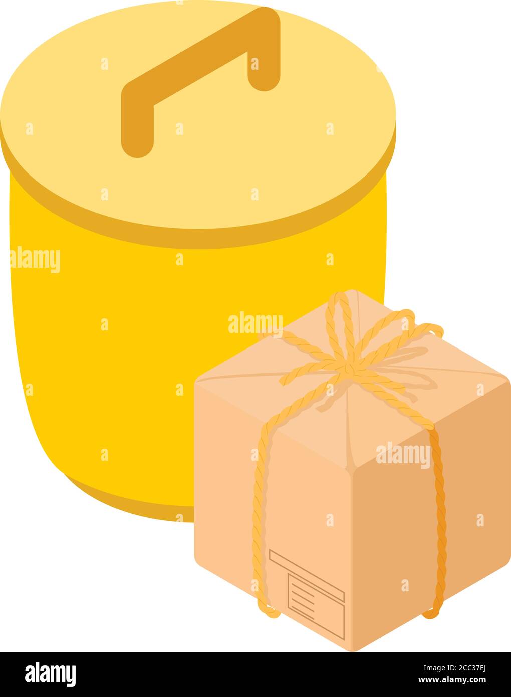 Rubbish bin icon, isometric style Stock Vector