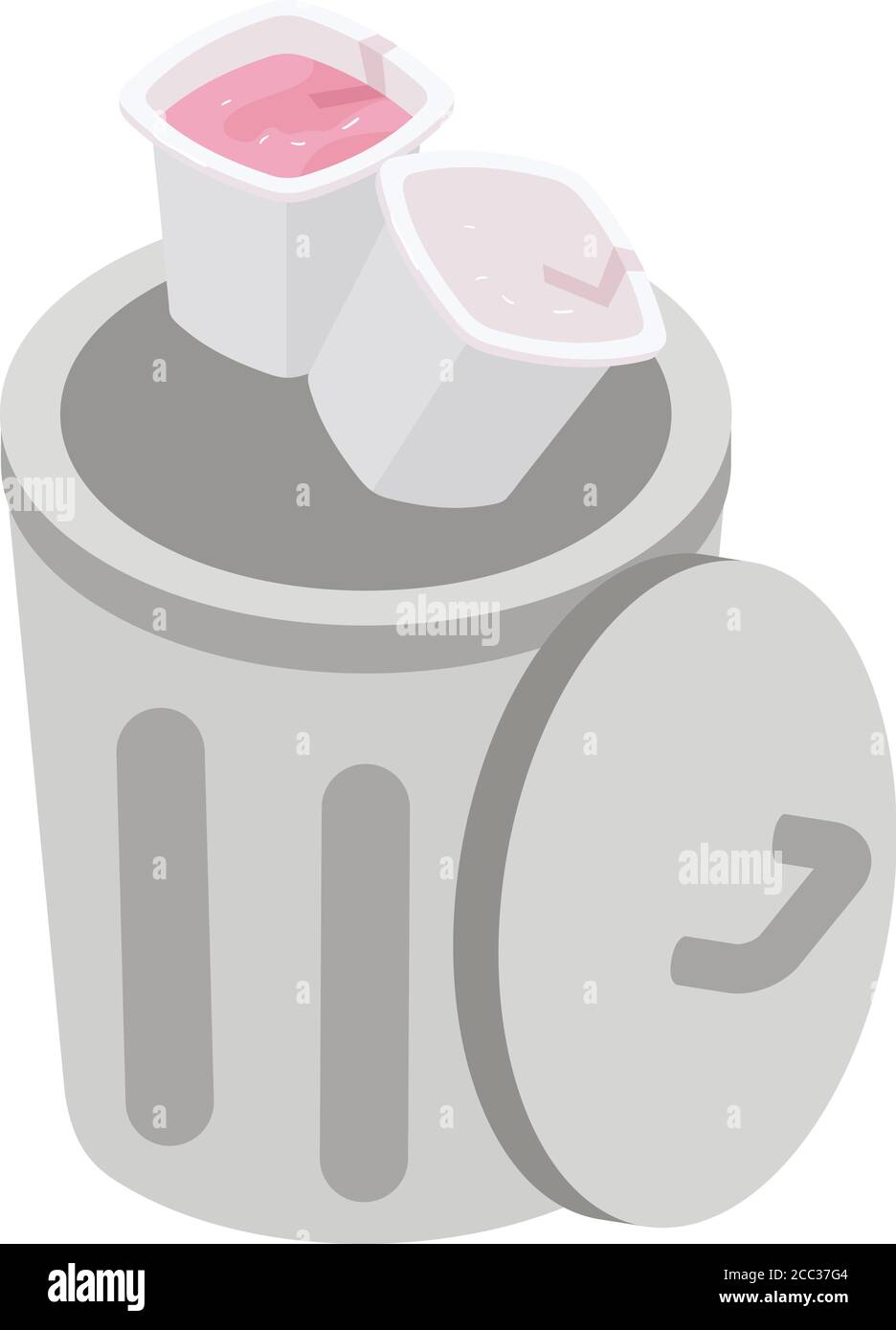 Trash basket icon, isometric style Stock Vector