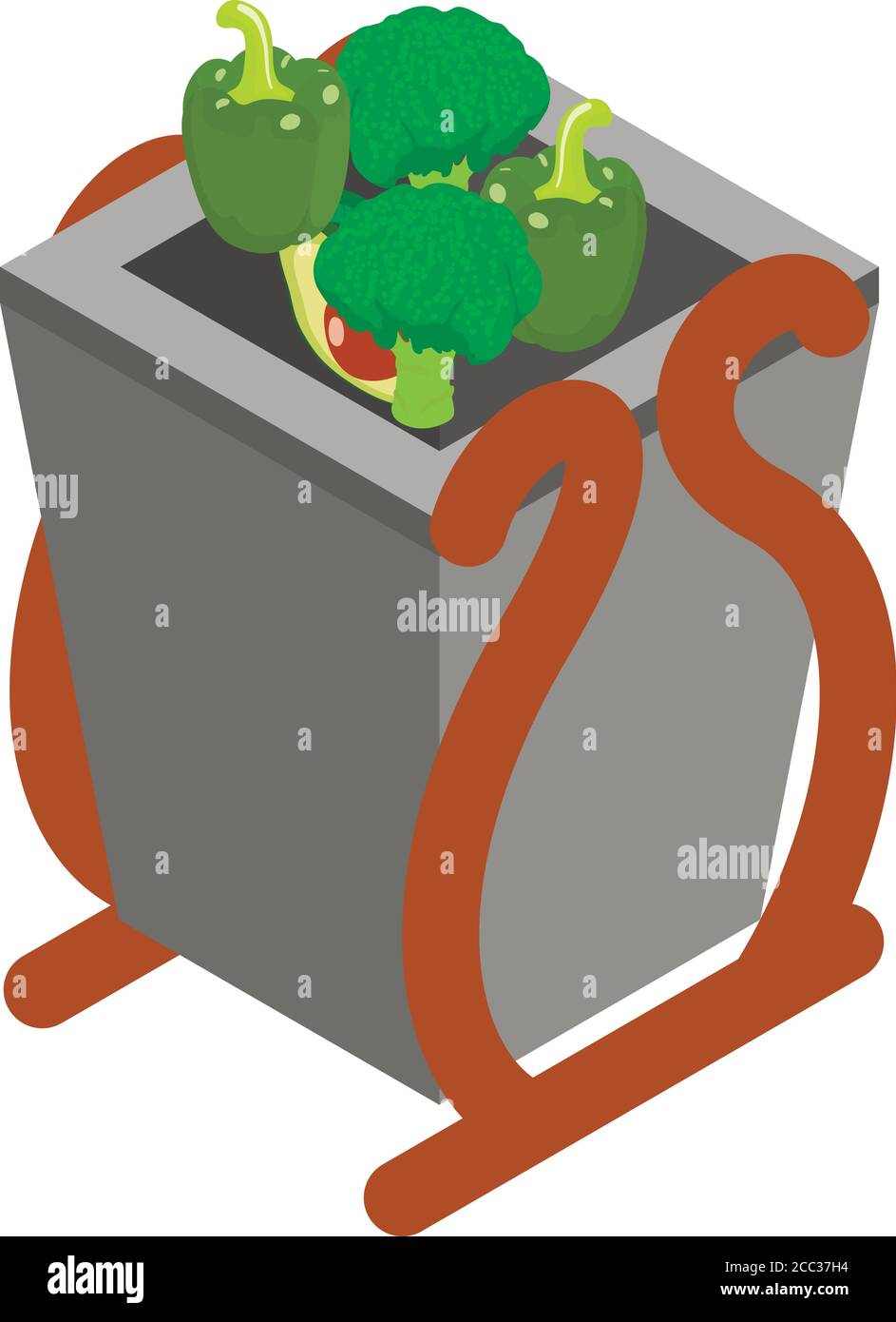 Organic garbage icon, isometric style Stock Vector