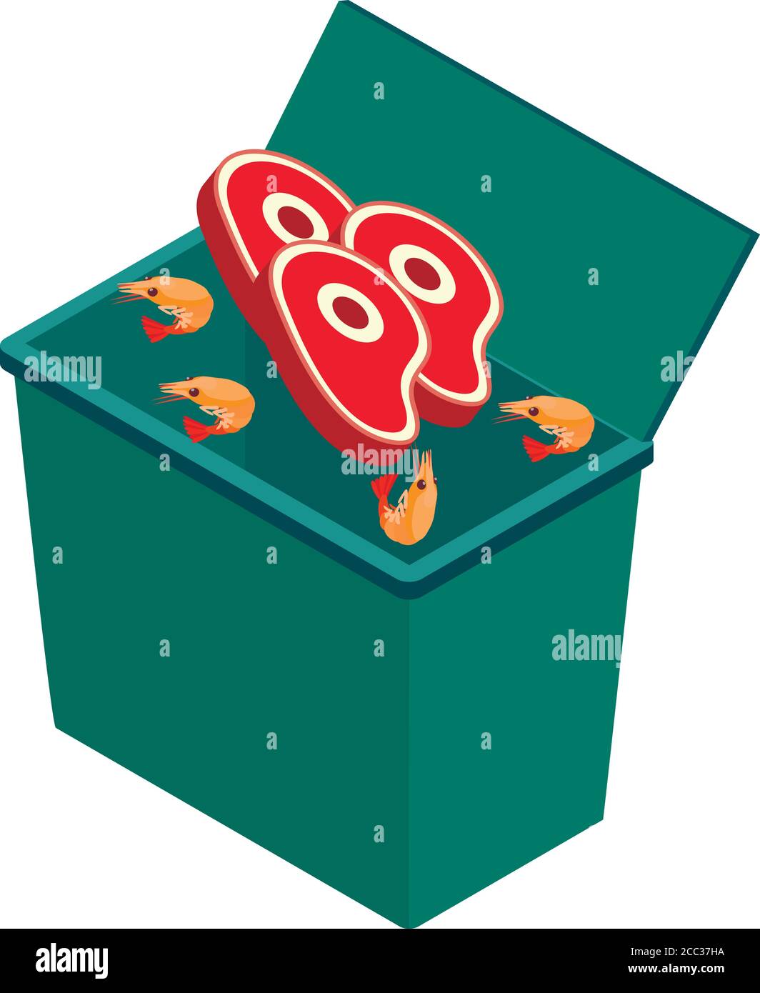 Garbage can icon, isometric style Stock Vector