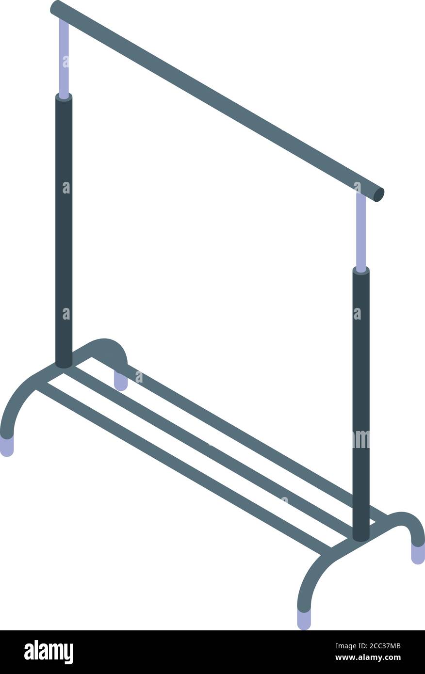 Dry cleaning clothes hanger stand icon, isometric style Stock Vector