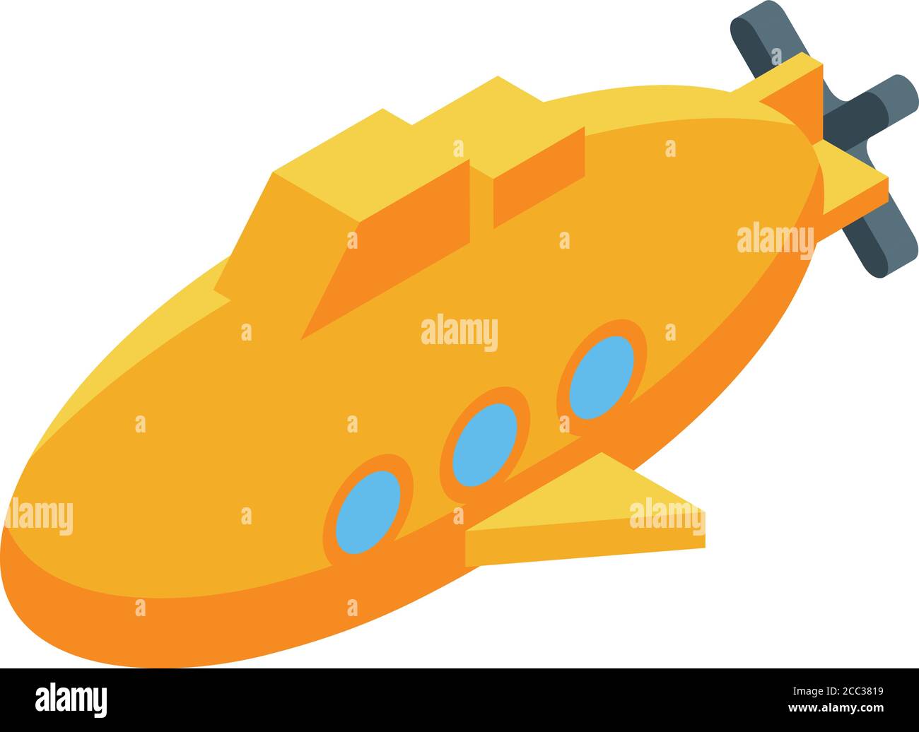 Submarine bath toy icon, isometric style Stock Vector