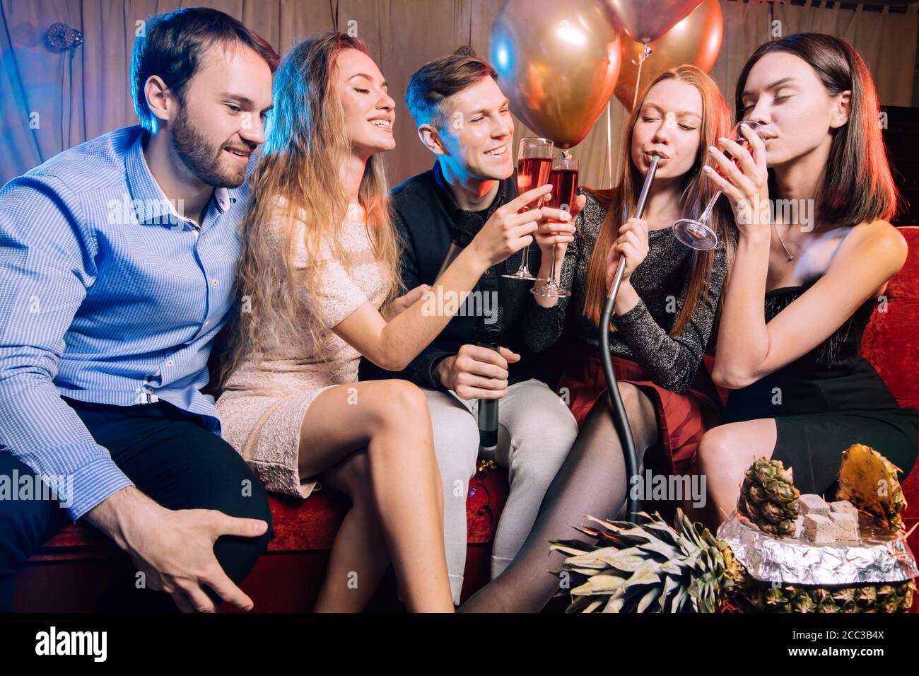 holidays in modern karaoke, young people enjoy pastime in karaoke