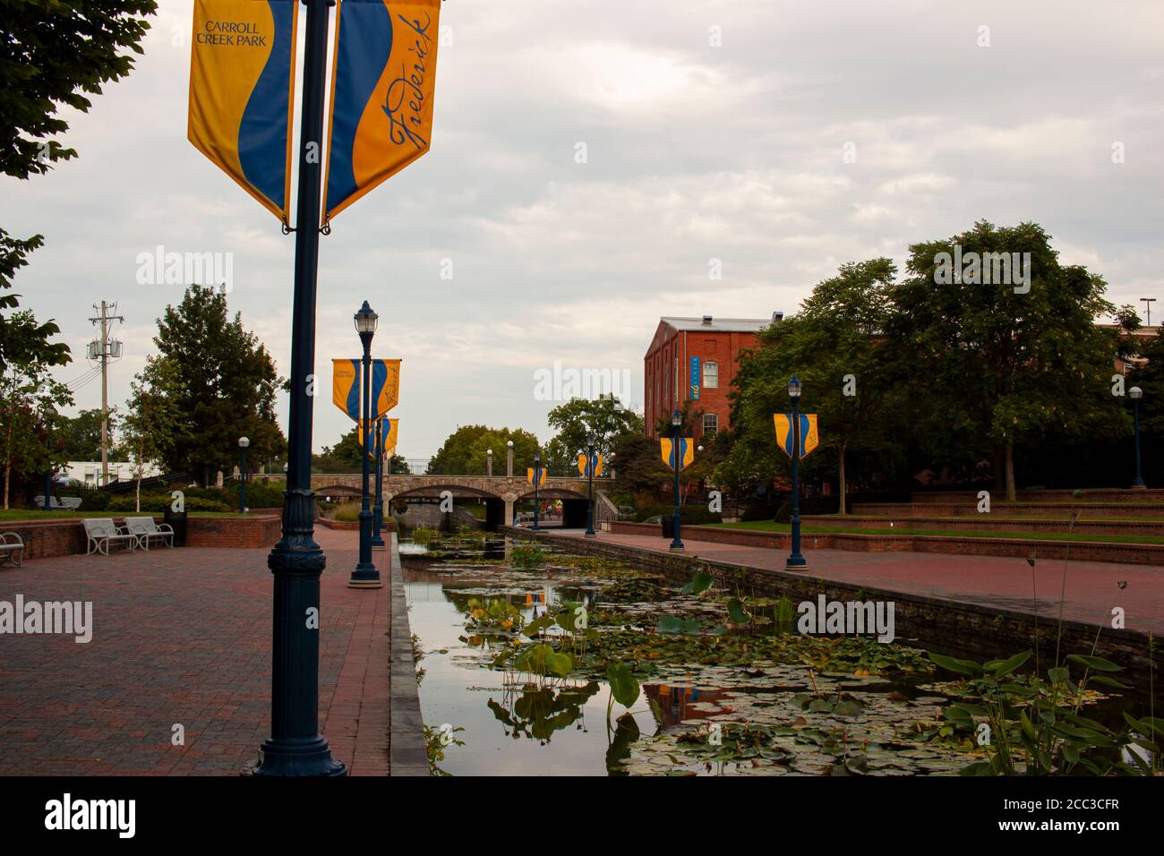 Frederick, MD, USA 08/14/2020: An Afternoon View Of The Carroll Creek ...