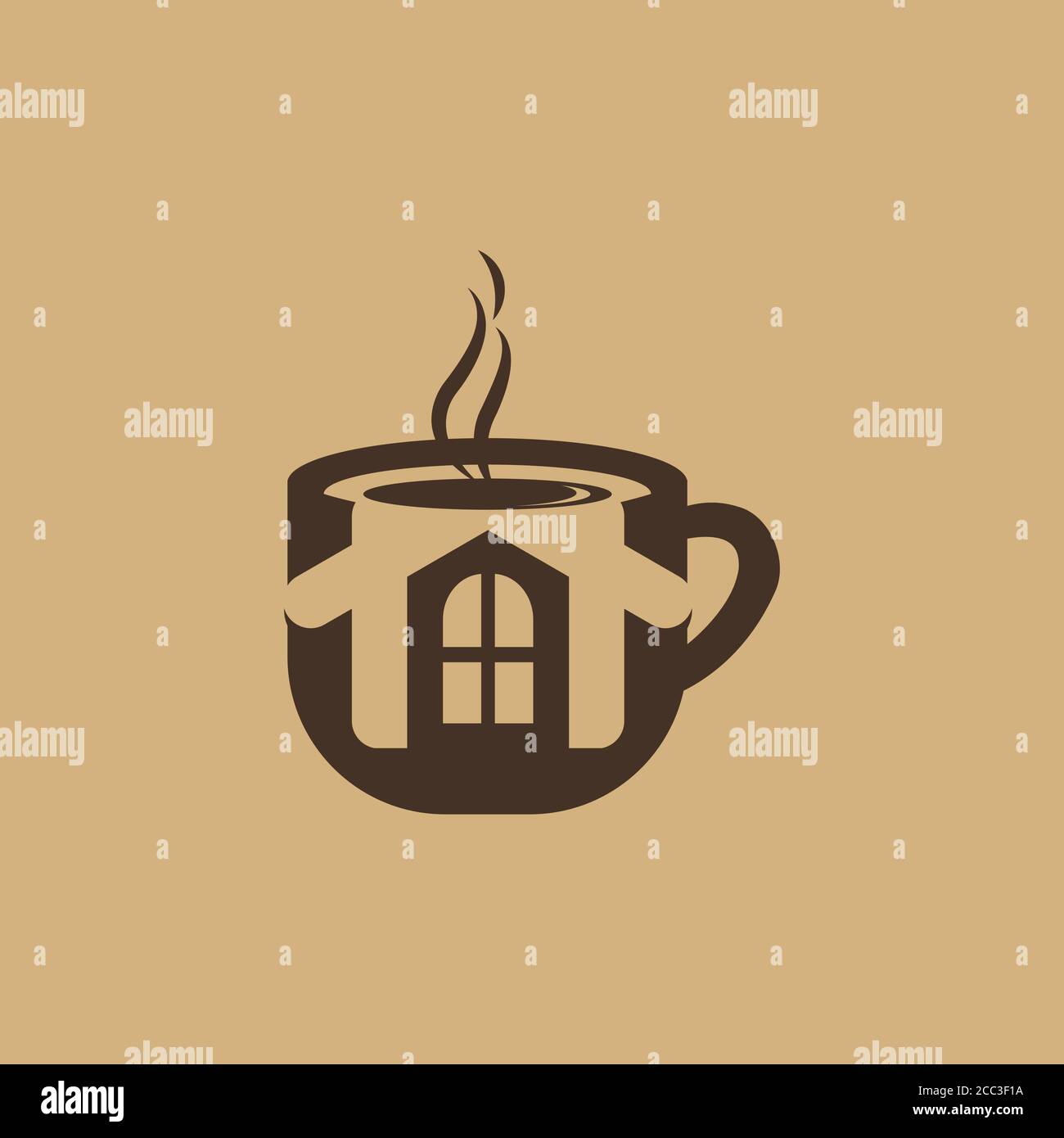 House Coffee Logo Template Design Vector, Emblem, Design Concept, Creative Symbol, Icon Stock Vector