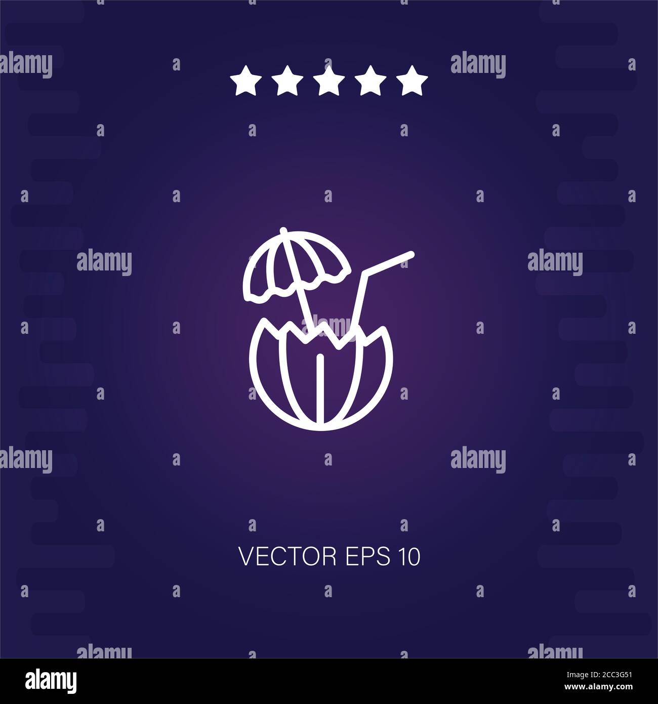 coconut vector icon modern illustration Stock Vector