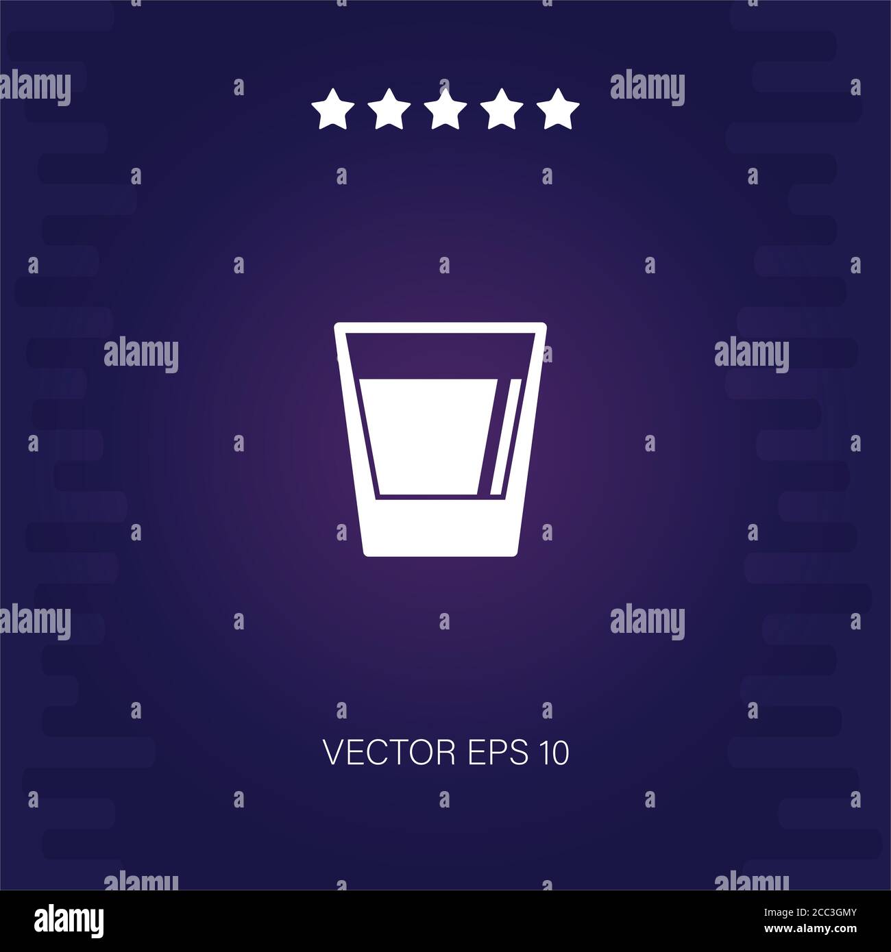 drink glass with beverage inside vector icon modern illustration Stock Vector