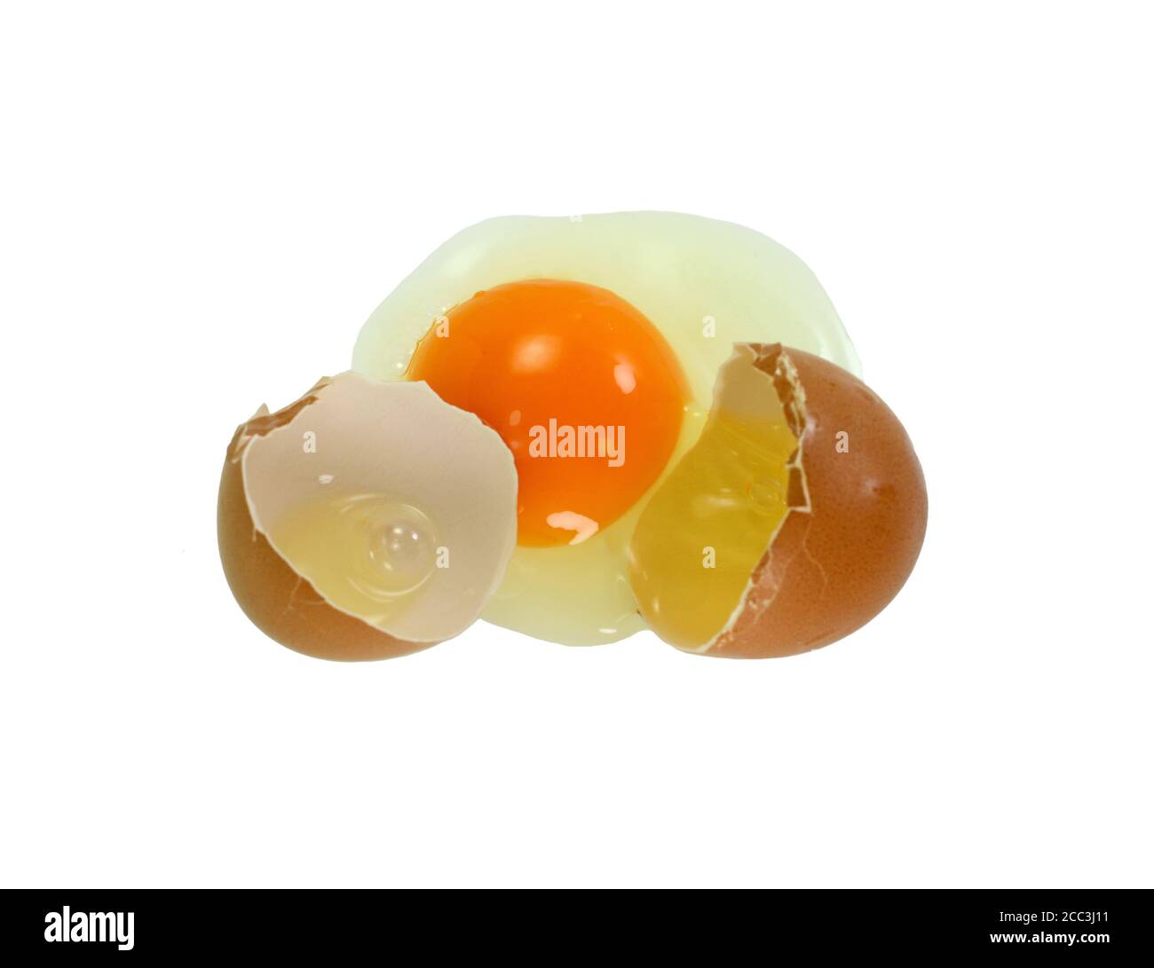Broken egg isolated on white background Stock Photo - Alamy