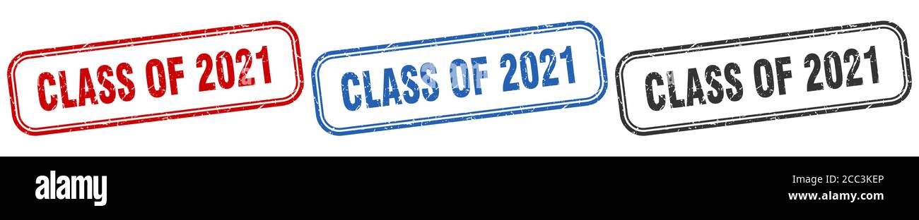 class of 2021 square isolated sign set. class of 2021 stamp Stock ...