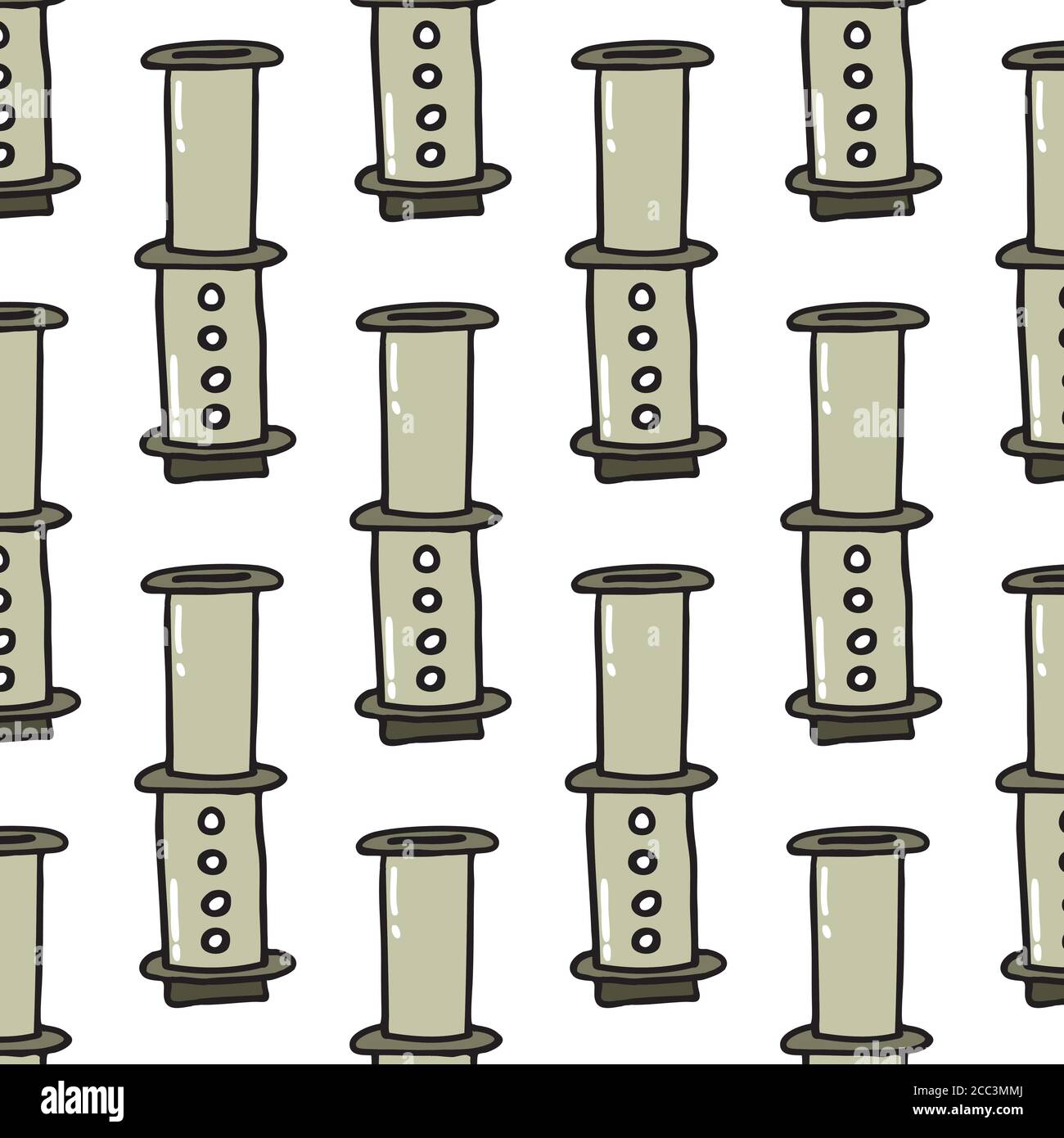 coffee maker seamless doodle pattern, vector illustration Stock Vector