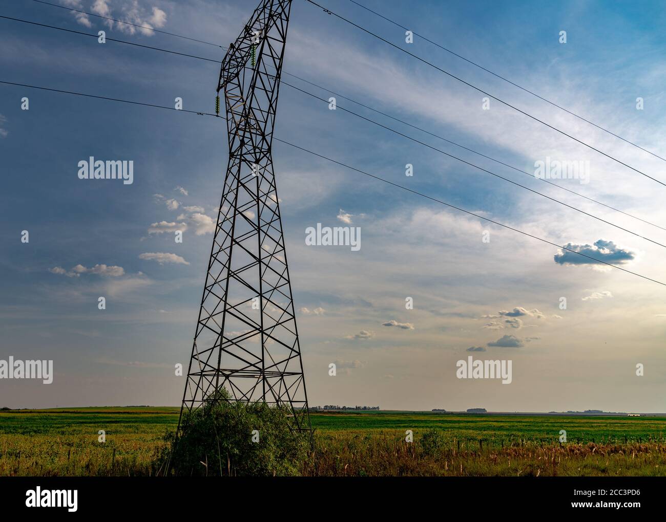 Electricity towers. electricity transmission lines. Energy