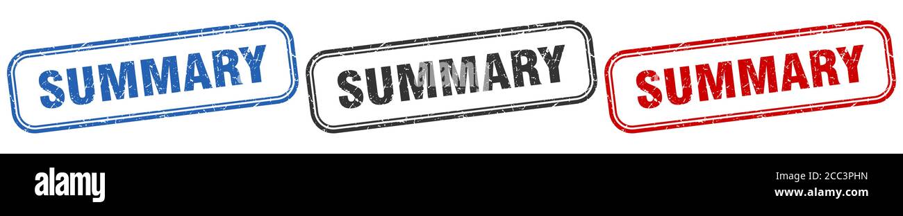 Summary stamp rectangular sign hi-res stock photography and images - Alamy