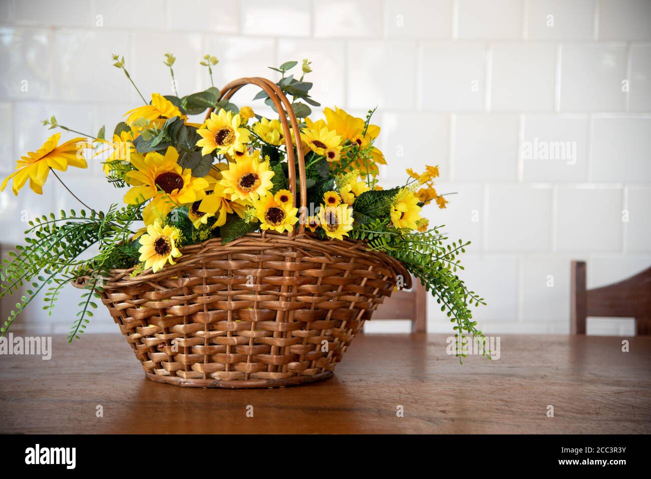 Front door basket - Wicker hanging flower basket -Door decor