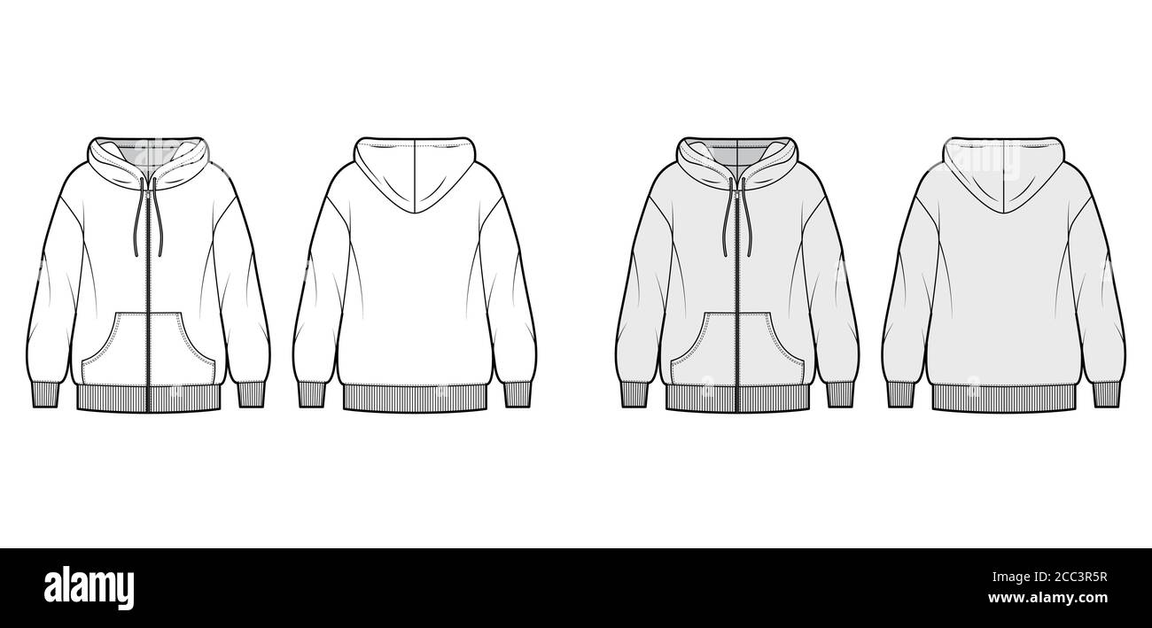Zip-up oversized cotton-fleece hoodie 