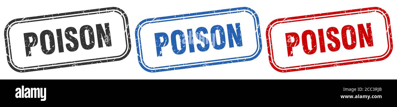 Poison Sign Rectangular poison square isolated sign set. poison stamp Stock Vector Image & Art ...