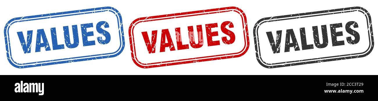 Value Section Sign values square isolated sign set. values stamp Stock Vector Image & Art ...
