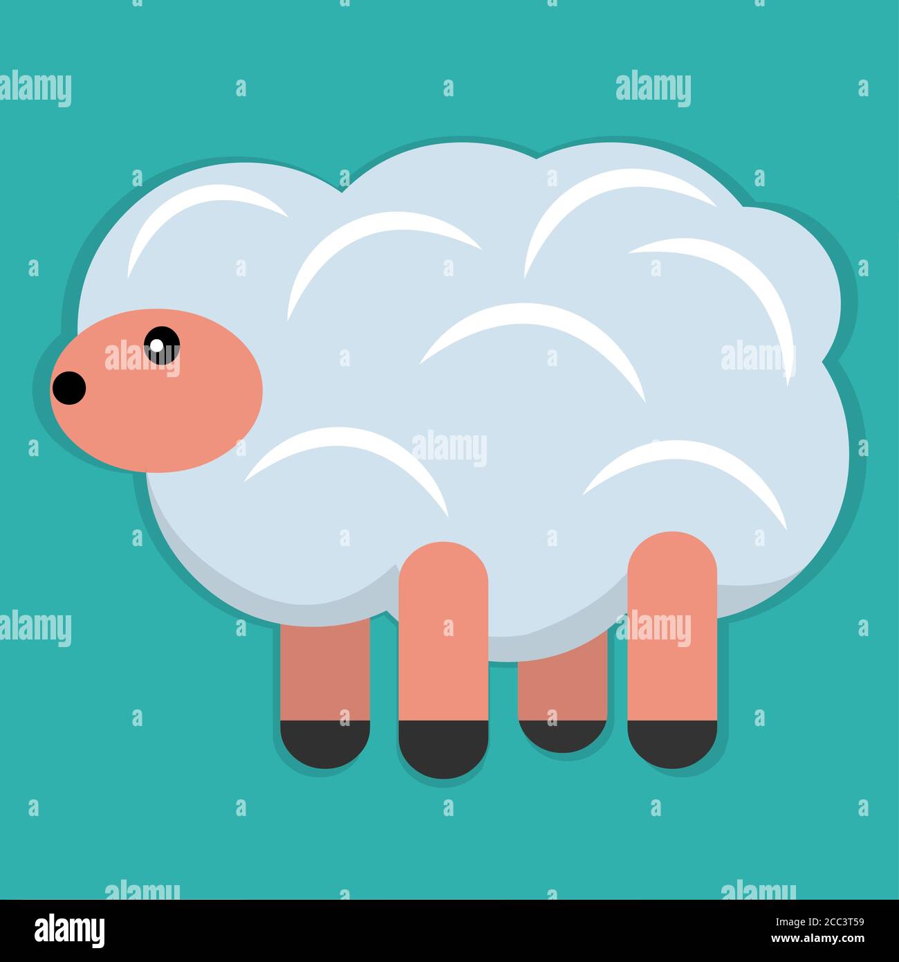 sheep isolated vector illustration in flat style Stock Vector