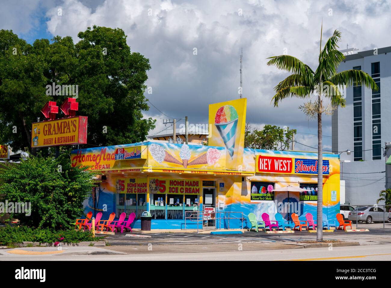 Key West Shaved Ice Cream Dania Beach FL Stock Photo