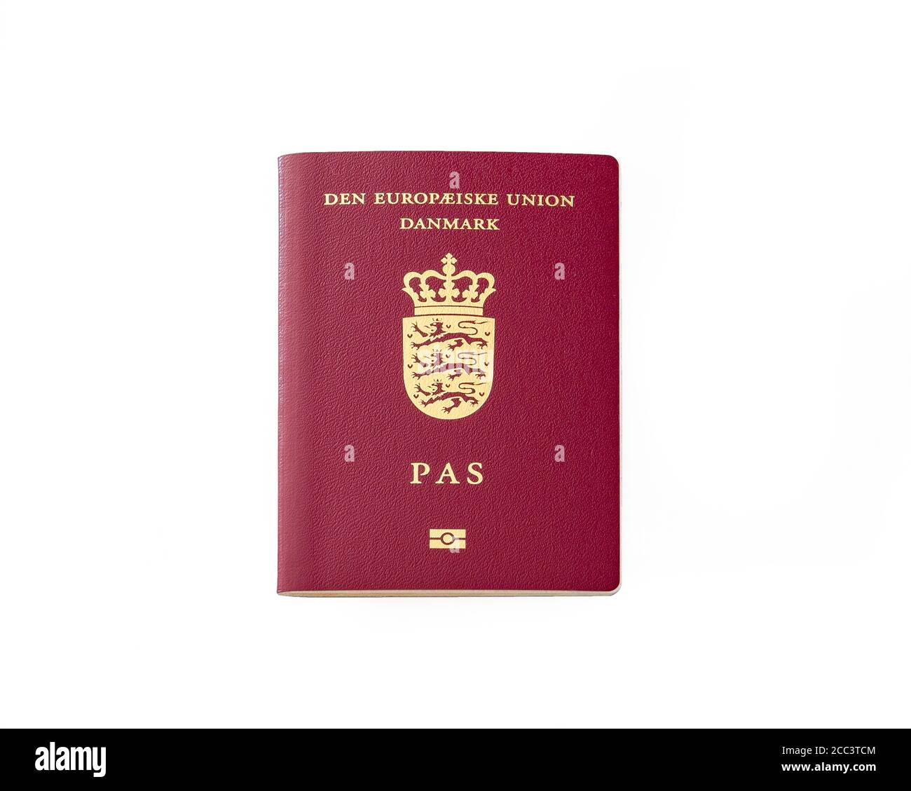Danish Passport European Union on a white Background Stock Photo Alamy