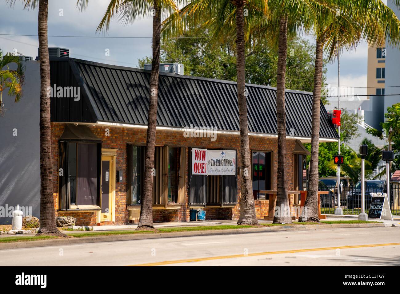 The Fish Grill Market Dania Beach FL open for business Stock Photo Alamy