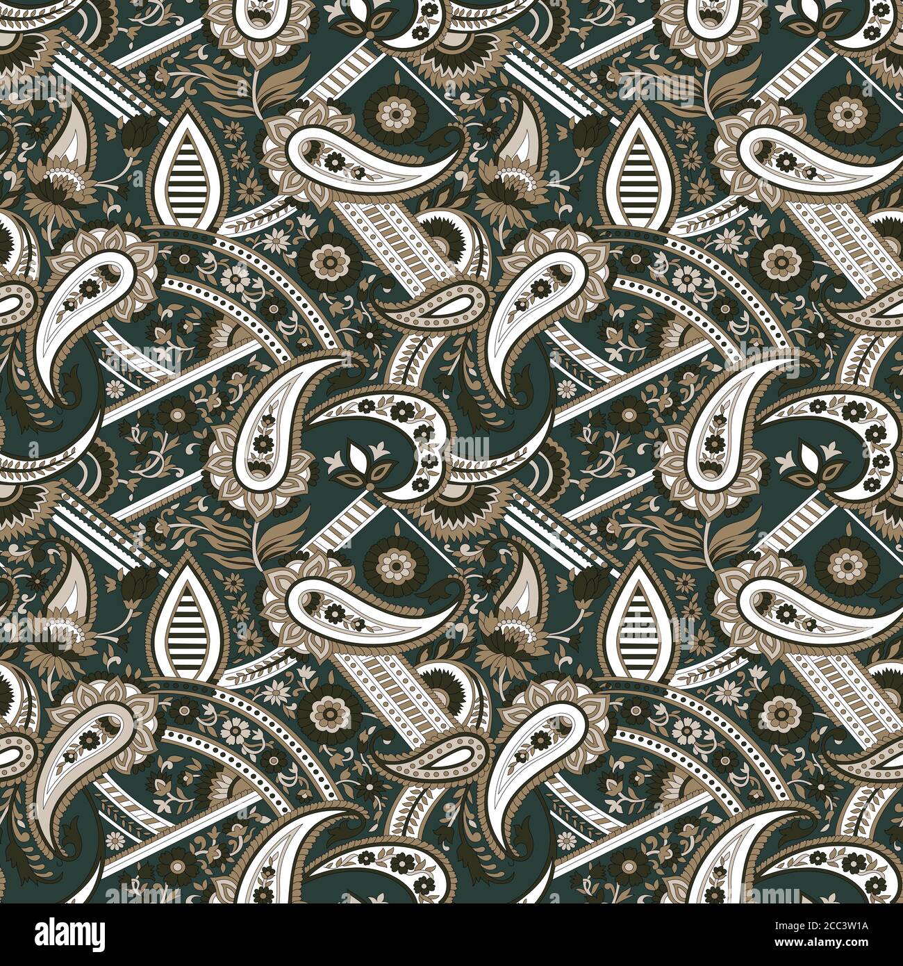 Traditional Indian fabric texture with patterns can be used as background  Stock Photo