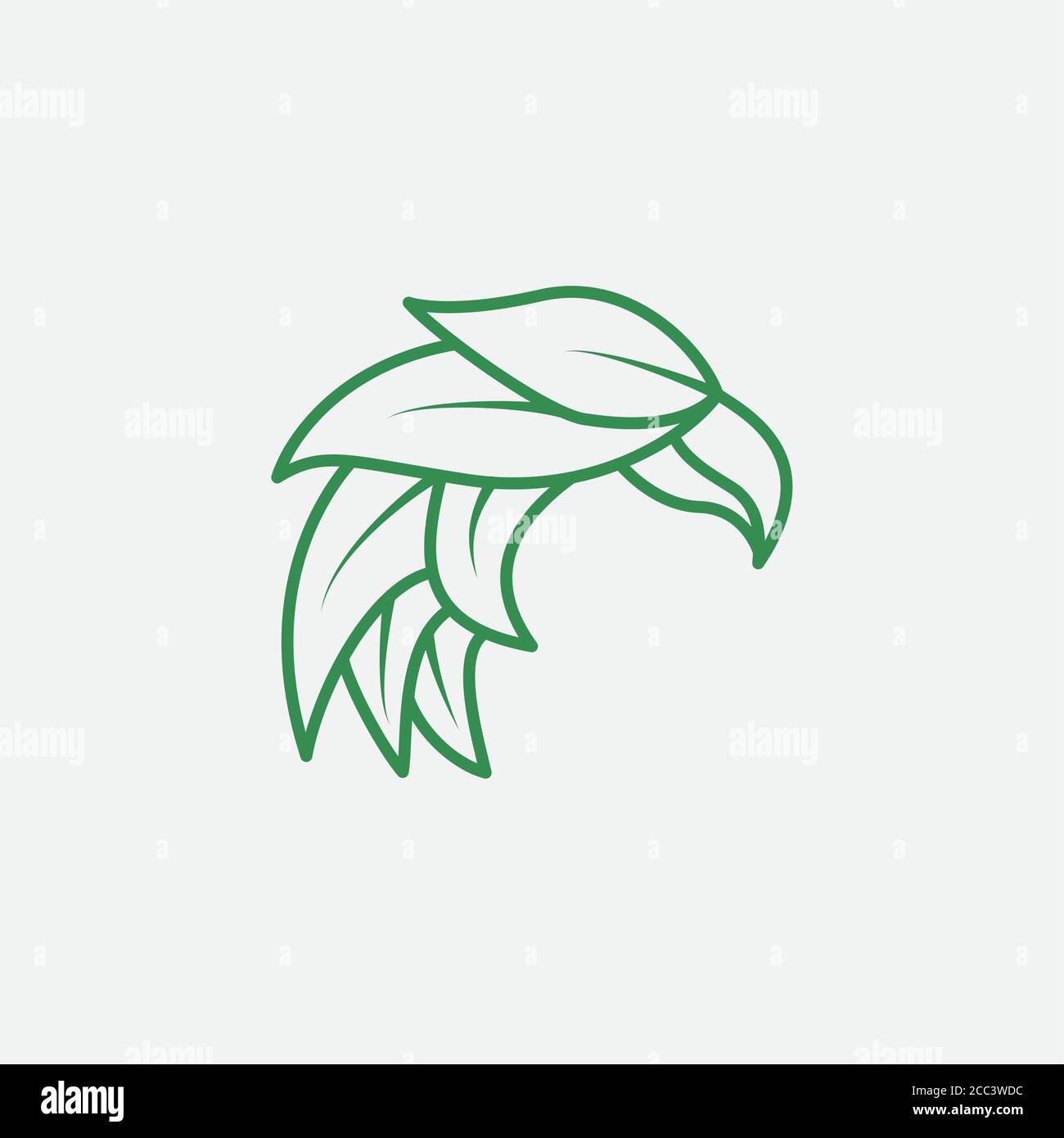 eagle leaf minimalist line modern logo design Stock Vector