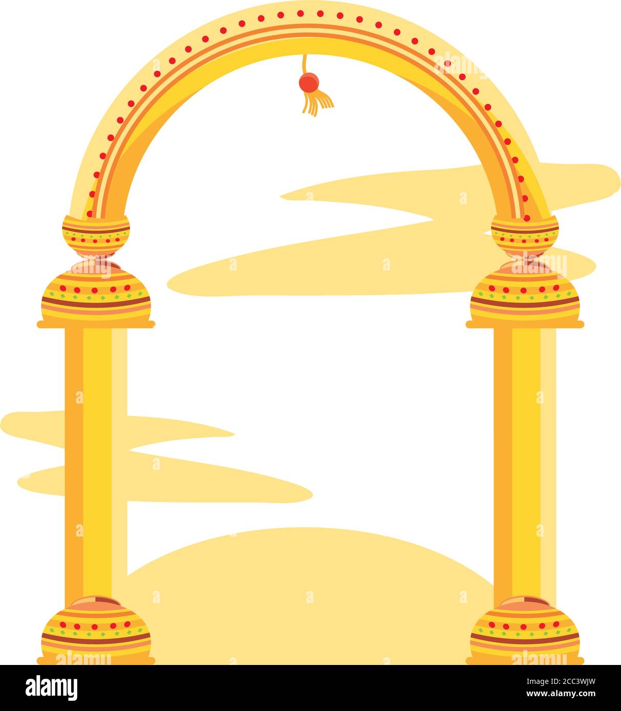 golden column arc on white background vector illustration desing Stock Vector