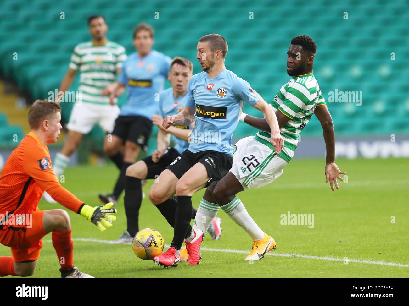 Soccer Football - Champions League First Qualifying Round - Celtic v KR  Reykjavik - Celtic Park, Glasgow, Britain - August 18, 2020 Celtic's  Odsonne Edouard scores their second goal REUTERS/Russell Cheyne Stock Photo  - Alamy