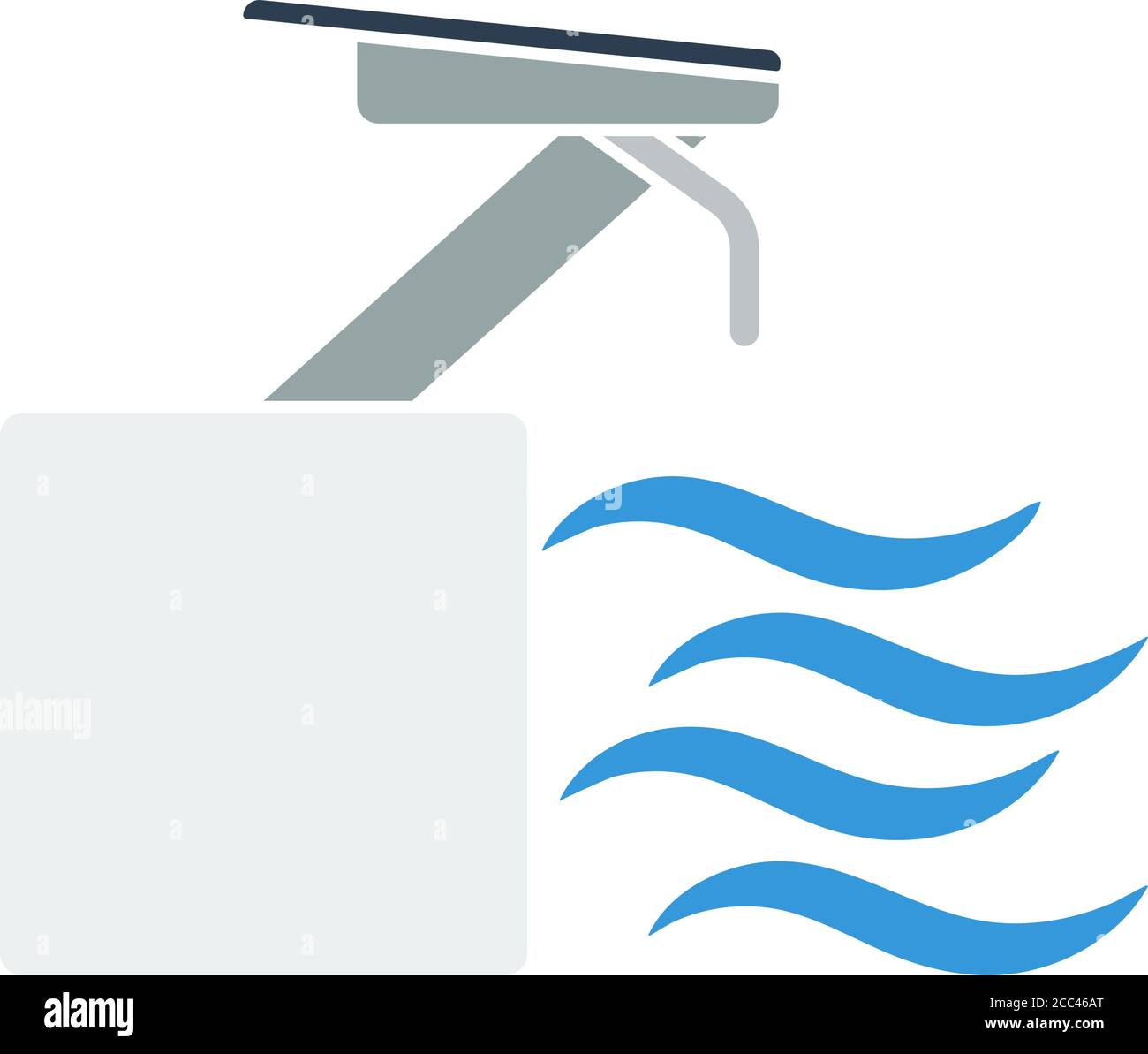 Diving Stand Icon. Flat Color Design. Vector Illustration. Stock Vector